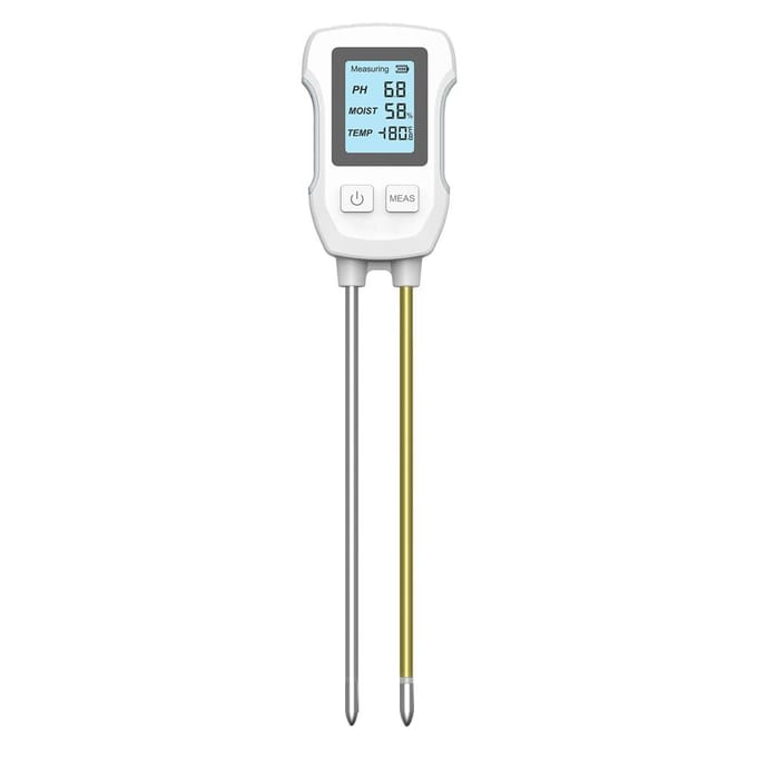 3in1 Bodem PH-waarde Omgevingstemperatuur Vochtigheid Testmeter Indoor Potplanten Meetinstrument wit