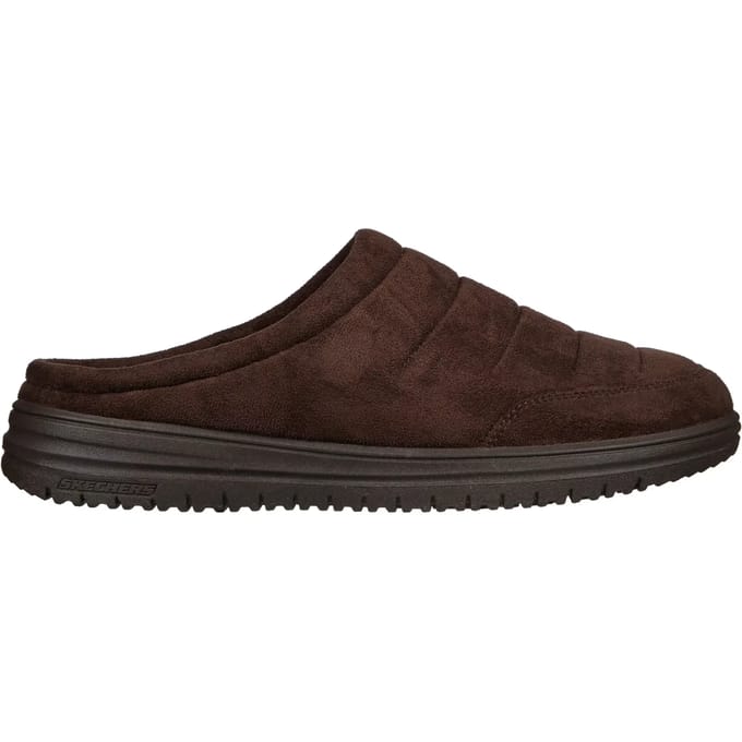 Skechers Relaxed Fit: Murette Garvanza Heren Muilen Van Microvezel In Chocoladebruin