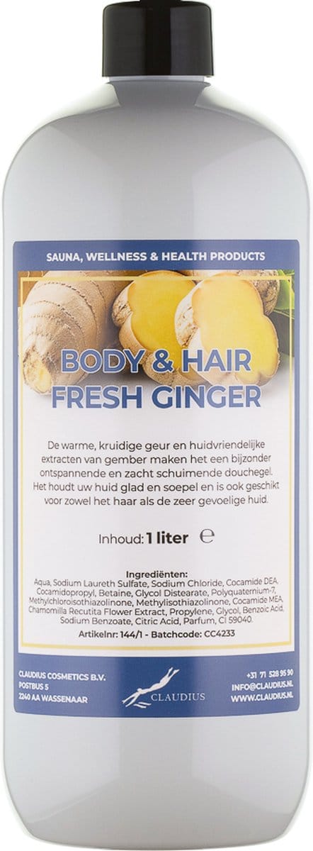Body & Hair Fresh Ginger 1 Liter - 2 in 1 voor lichaam en haar.