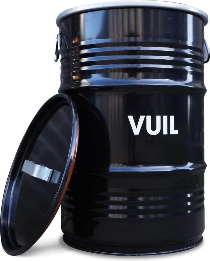 BinBin Handle Vuil industriële prullenbak afvalscheiding 60 Liter olievat met handvat deksel