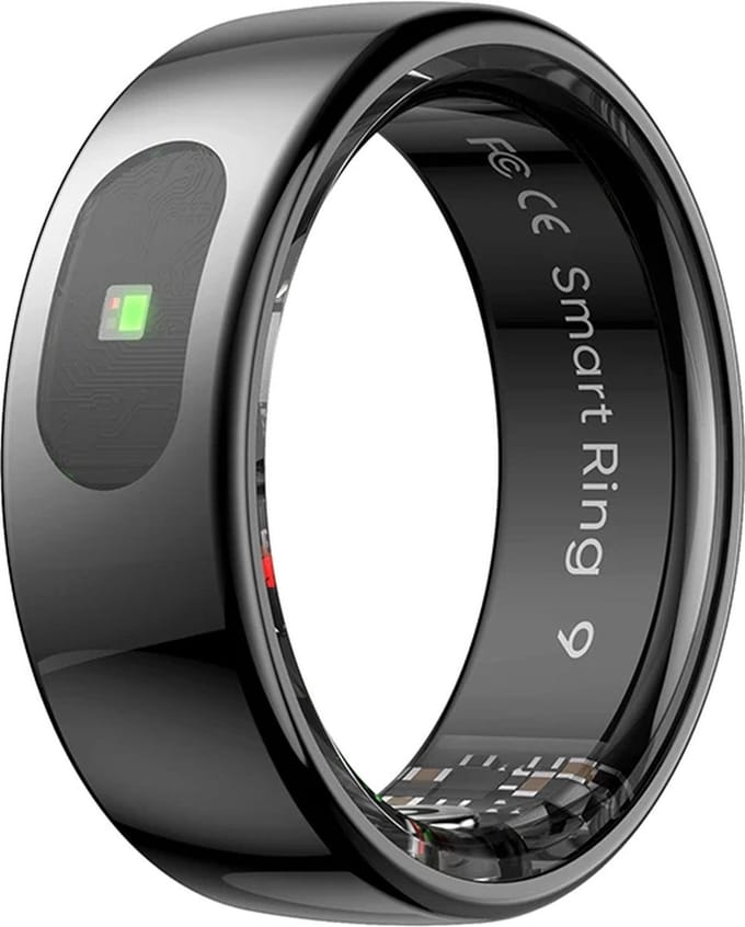 WizBay Premium Select® Smart Ring Dark Grey - Maat 8 - Smart Ring met Hartslag, Slaap, Zuurstof - Multi Sport Modi