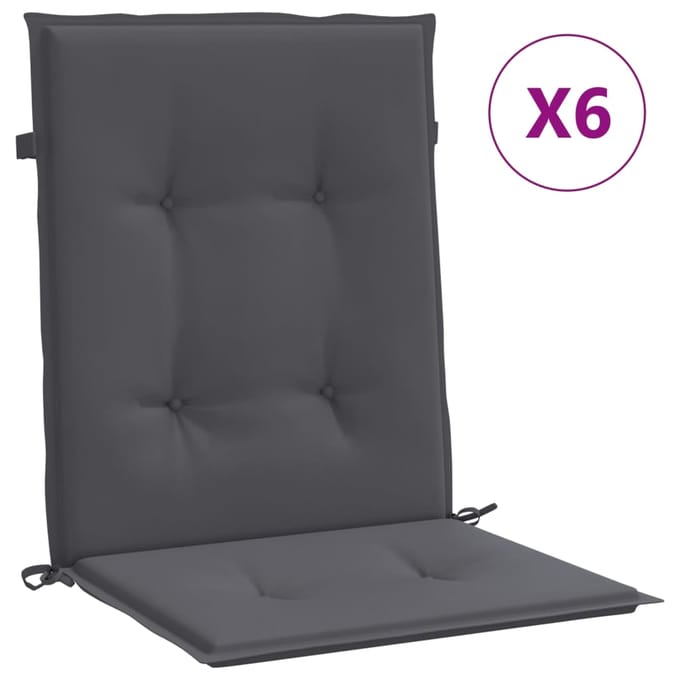 vidaXL - Tuinstoelkussens - 6 - st - oxford - stof - antracietkleurig