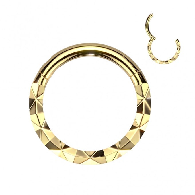 Piercing PVD front facing X-style 1.2x8 - goud - LMPiercings