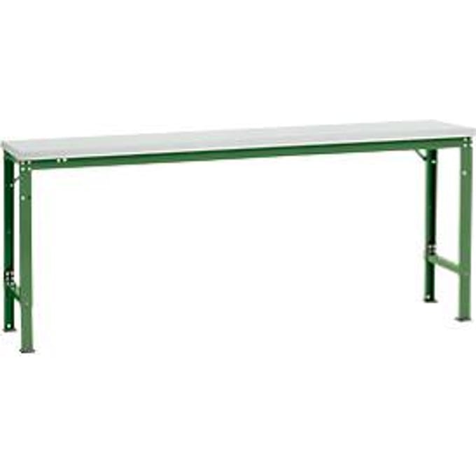 Manuflex basistafel UNIVERSAL Speciaal, 2000 x 800 mm, melamine lichtgrijs, resedagroen