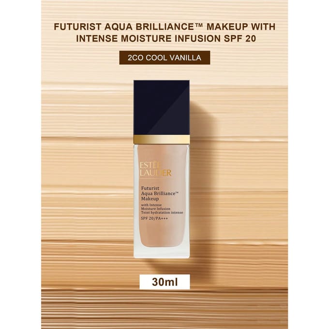 Estée Lauder Futurist Aqua Brilliance Make-up 1 FL.OZ./ 30ML 2C0 COOL VANILLA beige