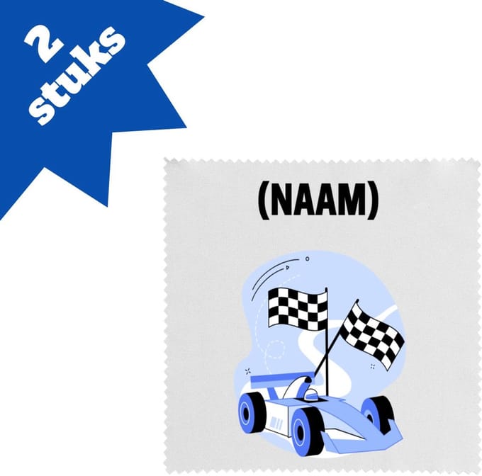 Akyol - formule 1 met eigen naam brillendoekjes - Auto rijden - auto liefhebbers - autosport - 17,8 bij 17,8 cm - 2 stuks