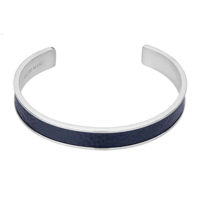 Echt leer en roestvrij stalen armband Philipp Blanc Simon