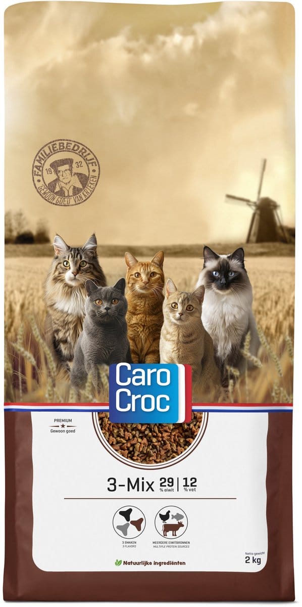 Carocroc Kat 3-Mix - Kattenvoer - 2 kg