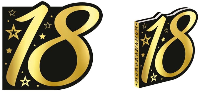 Zwart Gouden Gastenboek met het Getal 18 Verjaardag