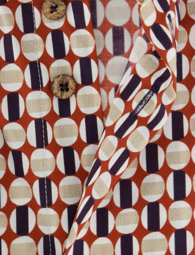 rood regular fit overhemd Eden Valley borstzak katoen geprint