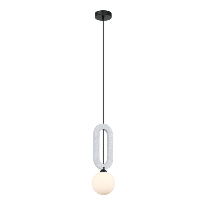 MASSO Grijze Hanglamp met Vilt - Modern Design G9