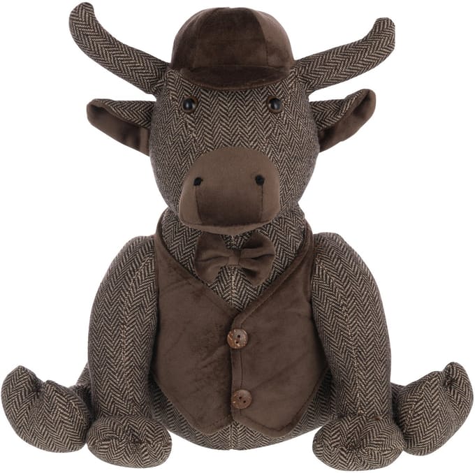 J-Line deurstopper Stier + Hoed - polyresin - bruin