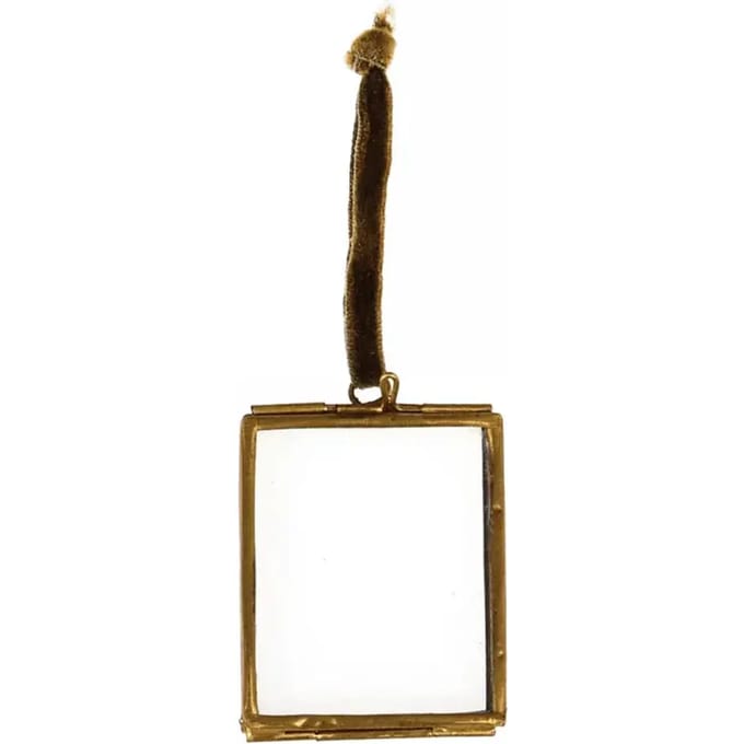 Mini fotolijstje om op te hangen in messing Rex London