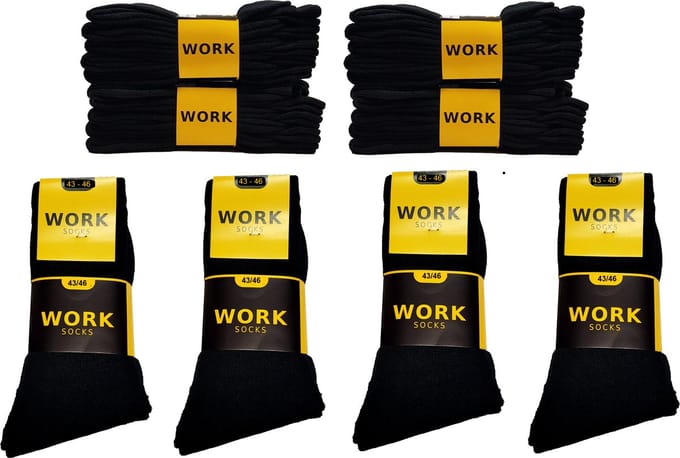 Work zwarte werksokken 20 paar maat 43/46
