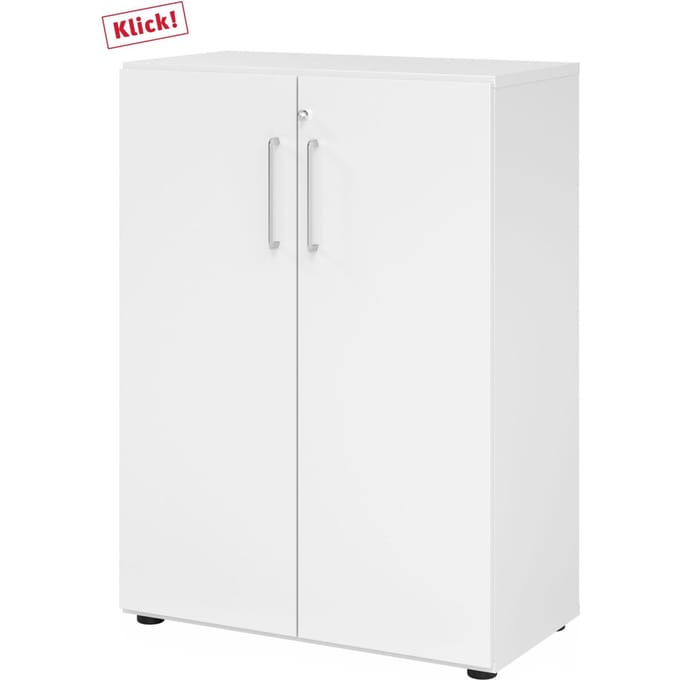 Kasten Breno, 3 OH, afsluitbaar, 28 kg per plank, B 800 x D 420 x H 1100 mm, wit/wit