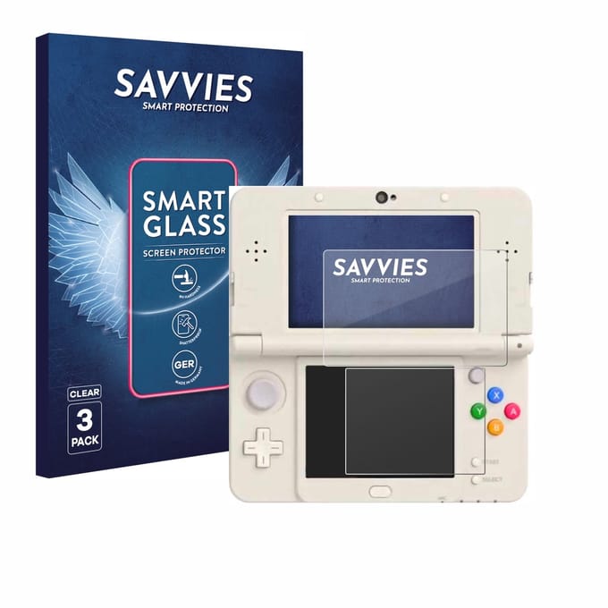3 Stuks Savvies Screenprotector - geschikt voor Nintendo New 3DS - beschermfolie glas transparant