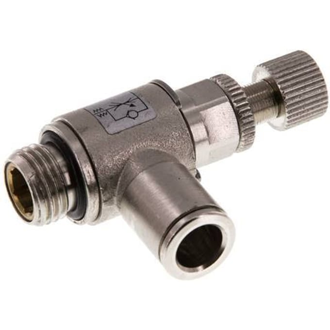 L-stuk Regelventiel 8 mm - G1/4'' Regeling-in Messing Kartelschroef