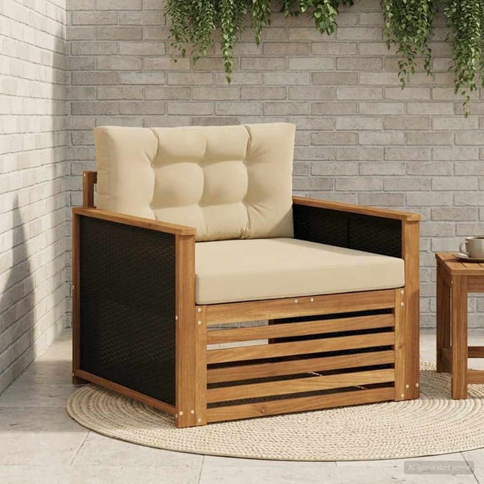 vidaXL - Buiten - Midden - Sofa - Naturel
