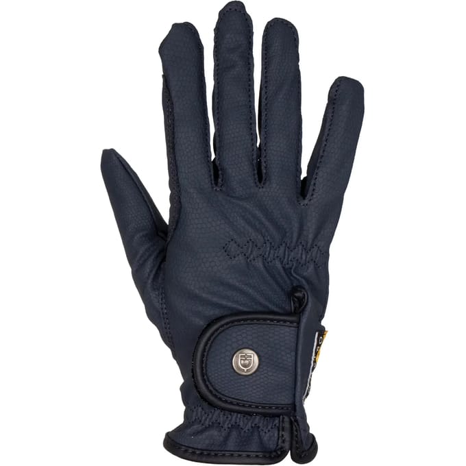 Paardrijhandschoenen van synthetisch leer met klittenbandsluiting Equestro