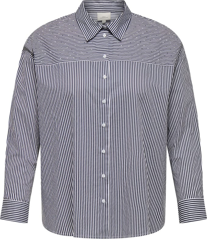 ONLY CARMAKOMA - CARKARIN LS STRIPE DECO SHIRT WVN - Dames - Blouses