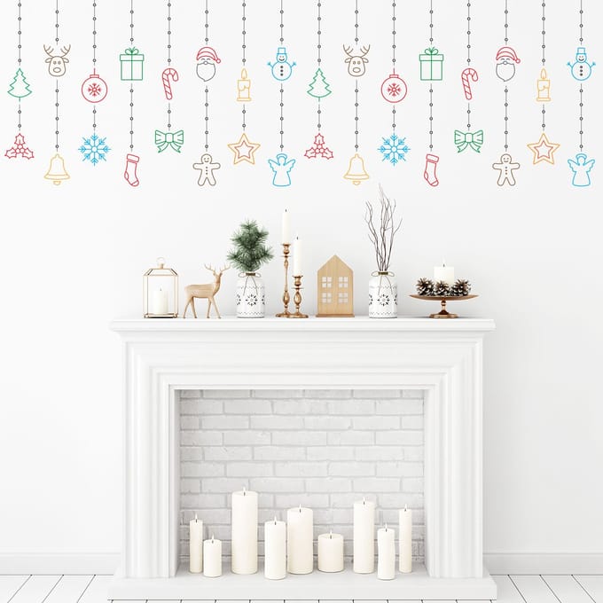 Kerstslingersticker - Zelfklevende kerststickers - Feestelijke decoraties - 50x155cm