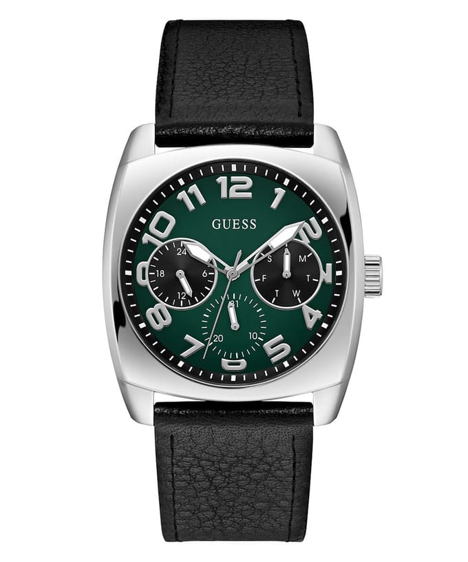 Guess Xander GW0792G1 Horloge - Leer - Zwart - Ø 41 mm