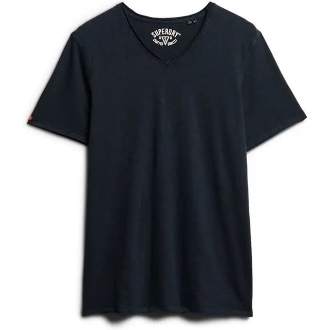 T-shirt gemêleerd met V-hals en raw edges Superdry