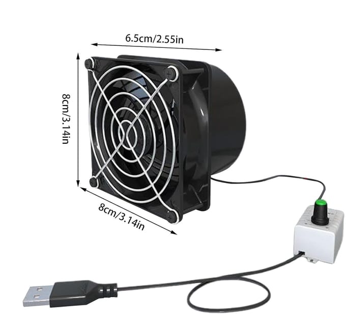 Ventilator Dampafzuiger - Luchtverfrisser Afzuiging - Badkamer Keuken - Geur Absorptie - Compact Ontwerp