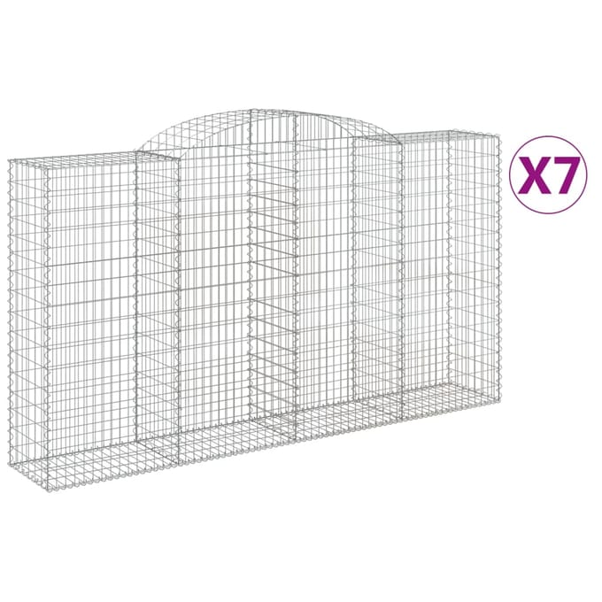 vidaXL - Schanskorven - 7 - st - gewelfd - 300x50x160/180 - cm - ijzer