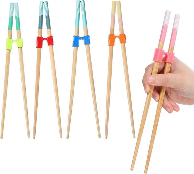 Vijf Paar Plastic Eetstokjes voor Beginners en Ouderen, Ideaal voor Eten en Training