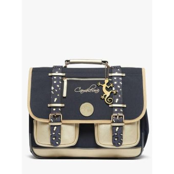 Caméléon schooltas 38cm Navy Gold Leopard Boekentassen en rugzakken