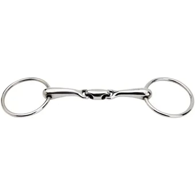Mors 2 ringen voor paard dubbel gebroken RVS HORKA