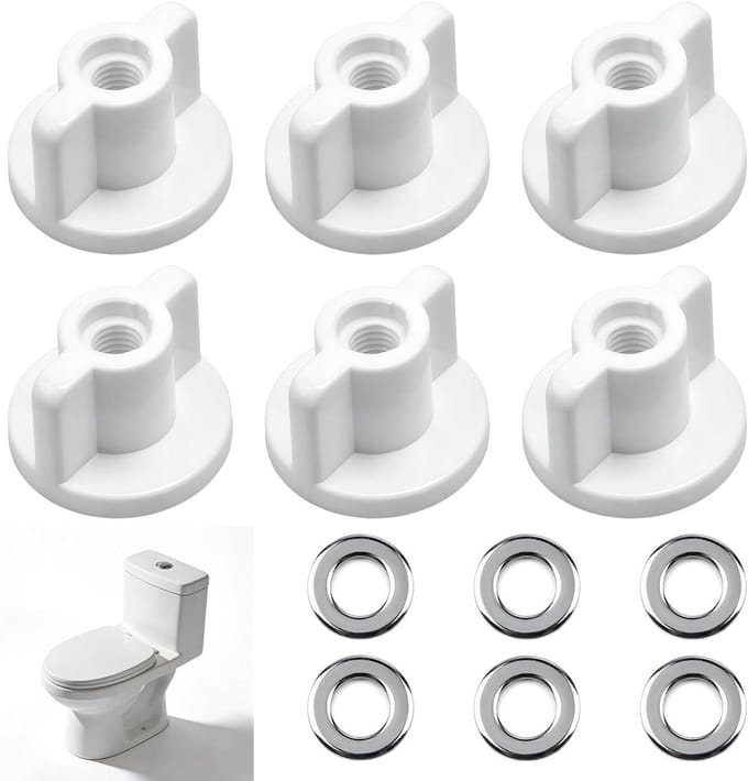 WC-bril bevestiging - Toiletdeksel moeren - Badkamer stabiliseren - Universele pasvorm - 6 stuks - Wit