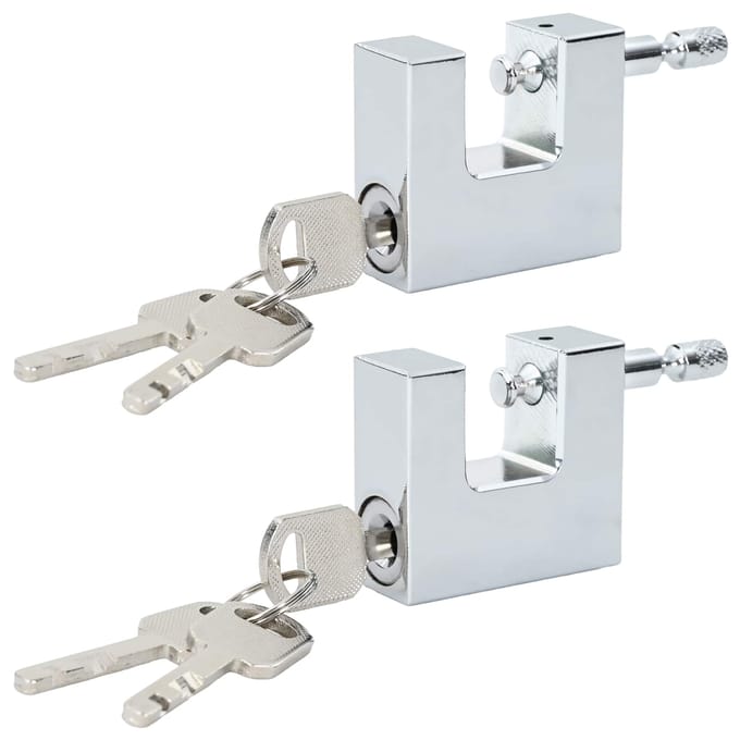 vidaXL Hangslot 2 pcs Zilver Staal