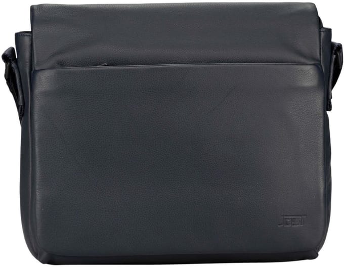 JOST Leren schoudertas met laptopvak Tromsoe Shoulder Bag Blue donkerblauw