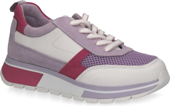 Sneaker in een harmonieuze kleurencombinatie Caprice Lila/Pink/Wit