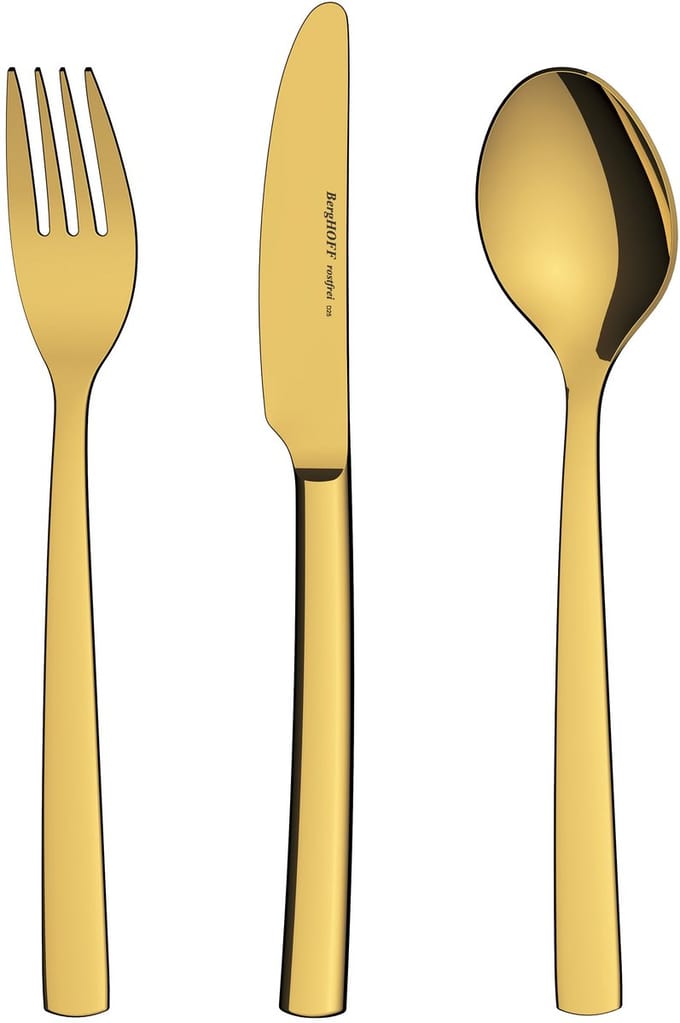 LEO 3-delig bestekset Pure Gold - Goudkleurig -