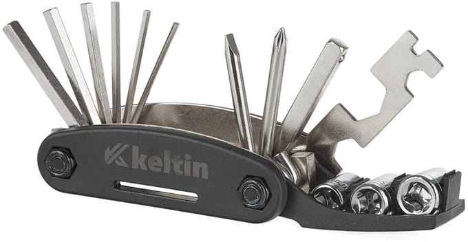 Keltin 16-in-1 fiets multitool - versterkt nikkel - compact zakmes ontwerp