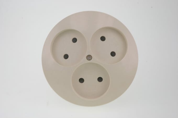 Uni Inbouw Stopcontact - 3-voudig - Rond - Crème