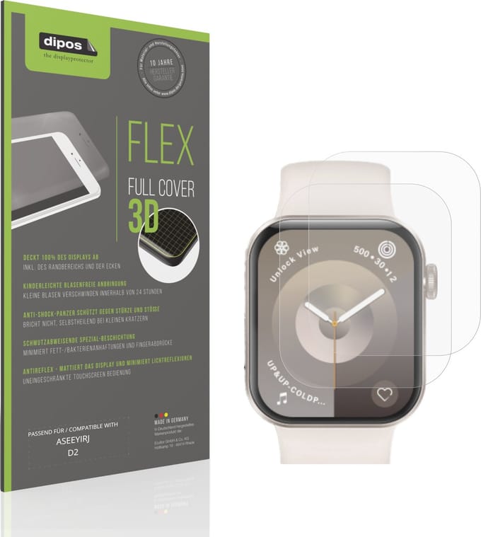 dipos FLEX – 2x Matte Screenprotector geschikt voor ASEEYIRJ D2 | Volledige Schermbescherming | Case-Friendly