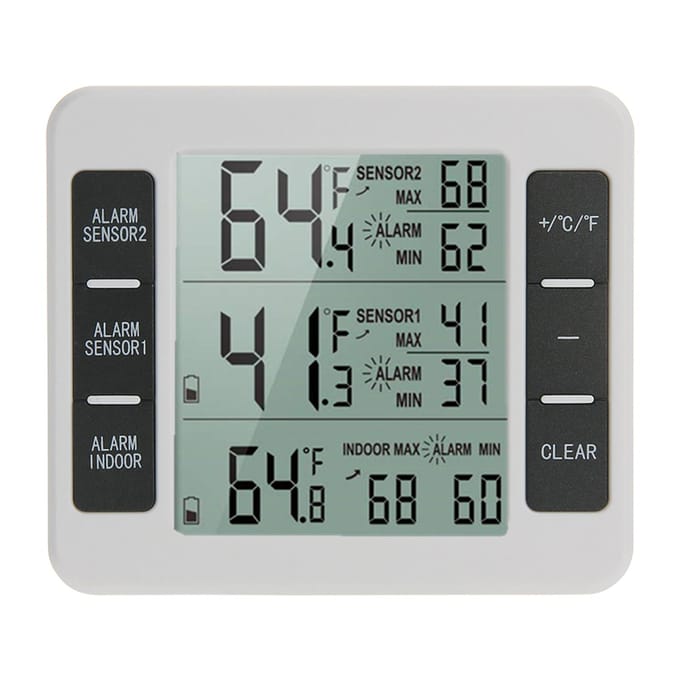 Binnen- en buitenthermometer met draadloze sensor Digitale temperatuurmeter Max. en min. registratie with 2 sensor