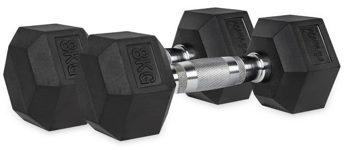 VirtuFit Hexa Dumbbell Pro Set - 2 x 8 kg - Hexagon Dumbbell - Krachttraining - Set van 2