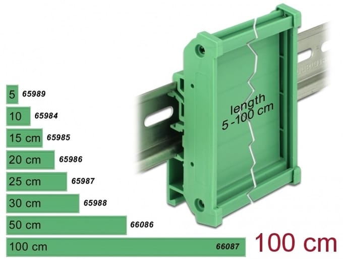 Delock Board Holder (72 mm) for DIN Rail 100 cm long