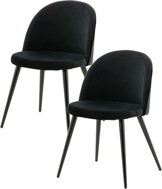 Skagen eetkamerstoel velours zwart.