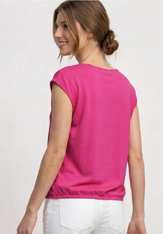 Shirt met hangende schouders en boothals