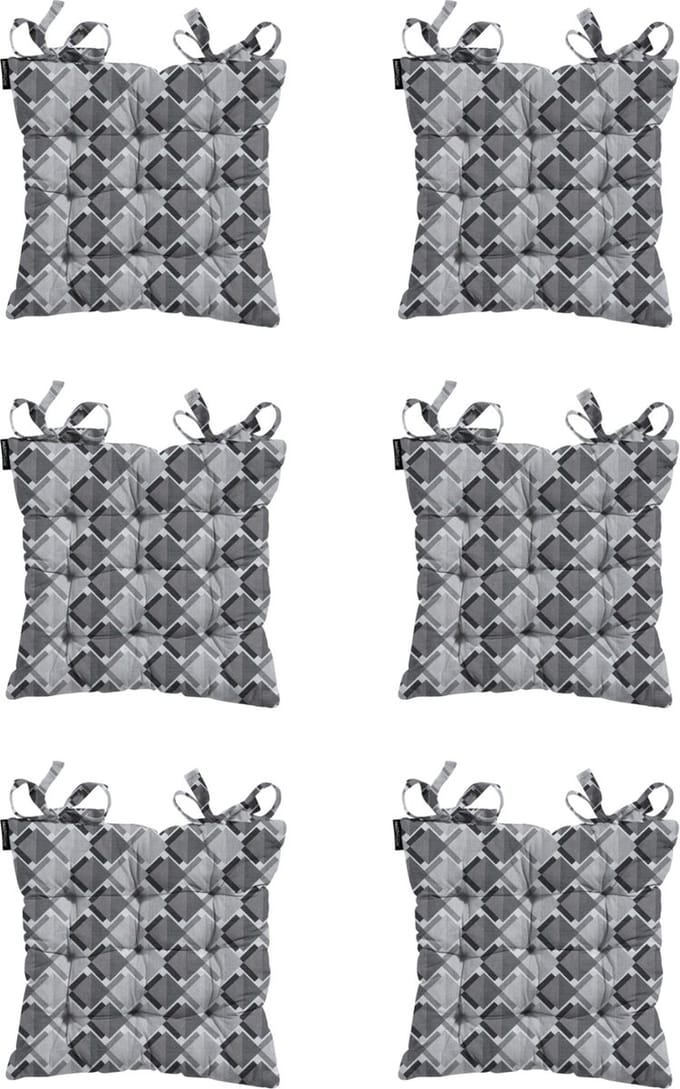 Madison - Zitkussen - Universeel - 6 stuks - 46 x 46 cm - Siem Grey - Tuin - Toscane