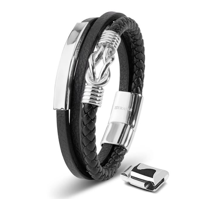 SERASAR Manchetarmband Heren [Proud] - Zilver 20cm - Inclusief Sieraden Geschenkdoos
