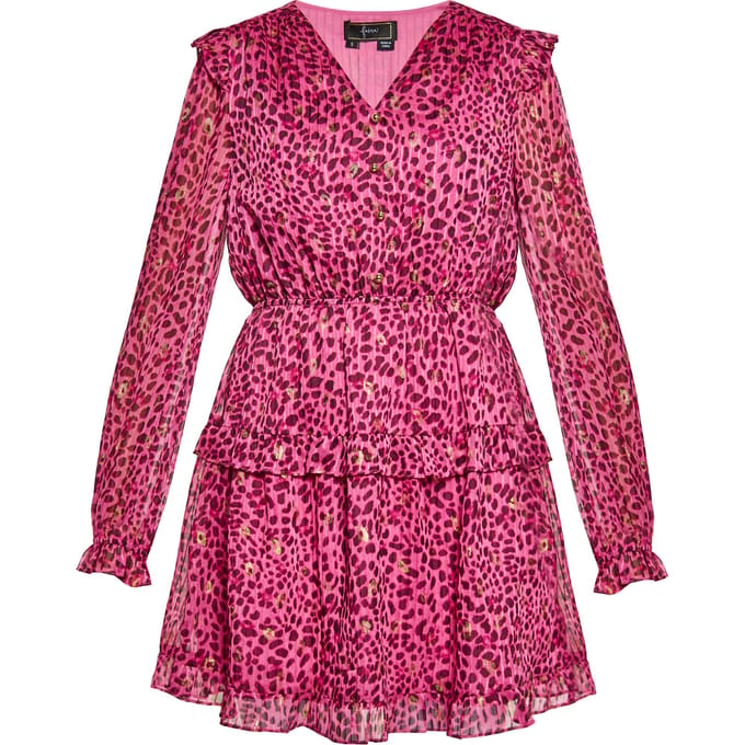Faina Jurk Dames Roze Veelkleurig