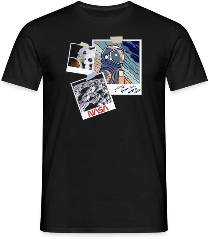 NASA Groeten Van De Maan Ontwerp T-Shirt Heren