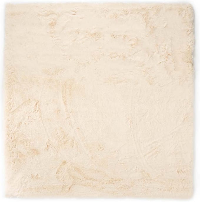 Vierkant hoogpolig vloerkleed - Comfy plus crème 100x100